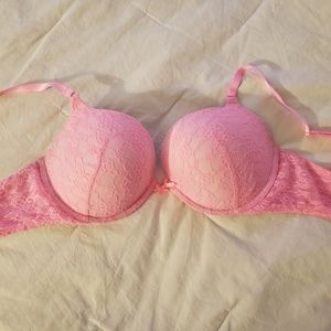 VS Body by Victoria Push Up Bra 36D Pink Lace